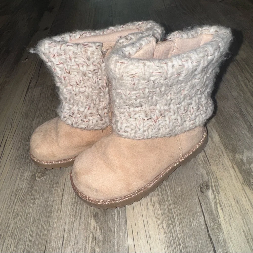 Cat & Jack Tan and Cream Kids Boots